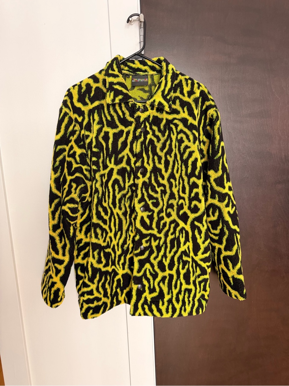 Time Change Generator Terry Button Down Over shirt Coat Mens XL